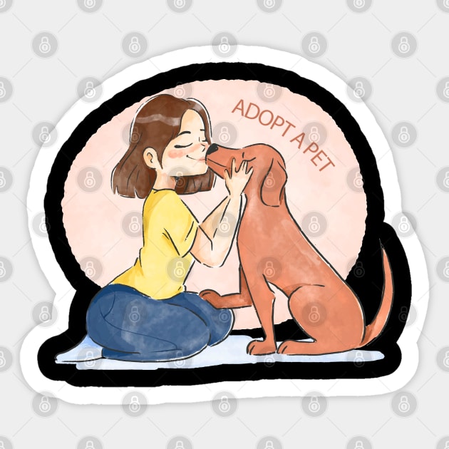 Adopt A Pet Sticker by Mako Design 